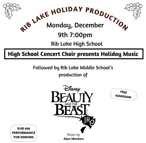 2024 Holiday Concert and Beauty and the Beast Poster